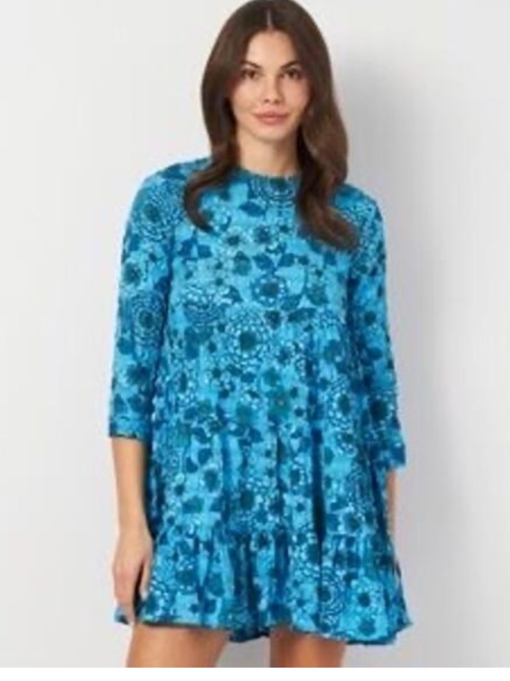 ZARA Sharon Floral Tiered Midi Dress Blogger Favorite Small